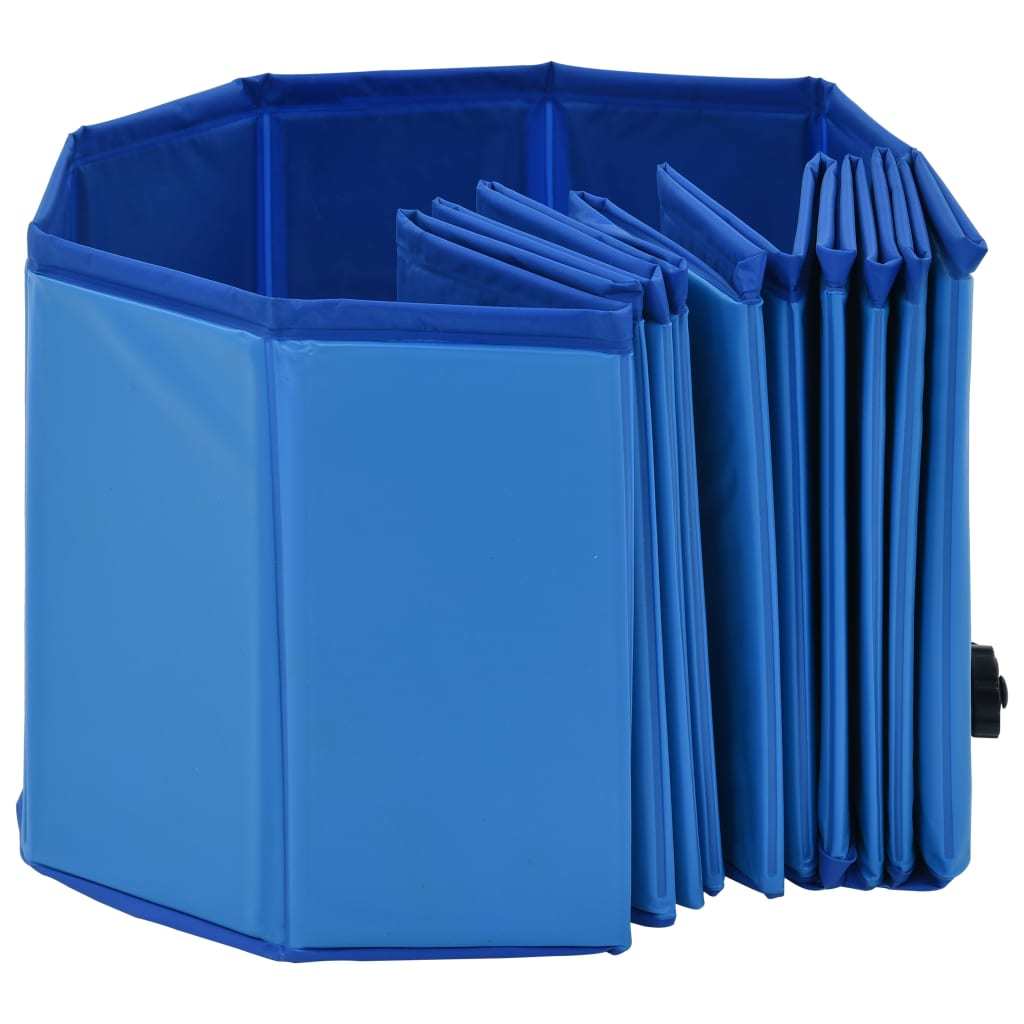 Foldable Dog Swimming Pool Blue 47.2"x11.8" PVC Doba